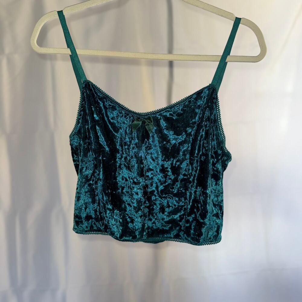 teal velvet tank top size xl